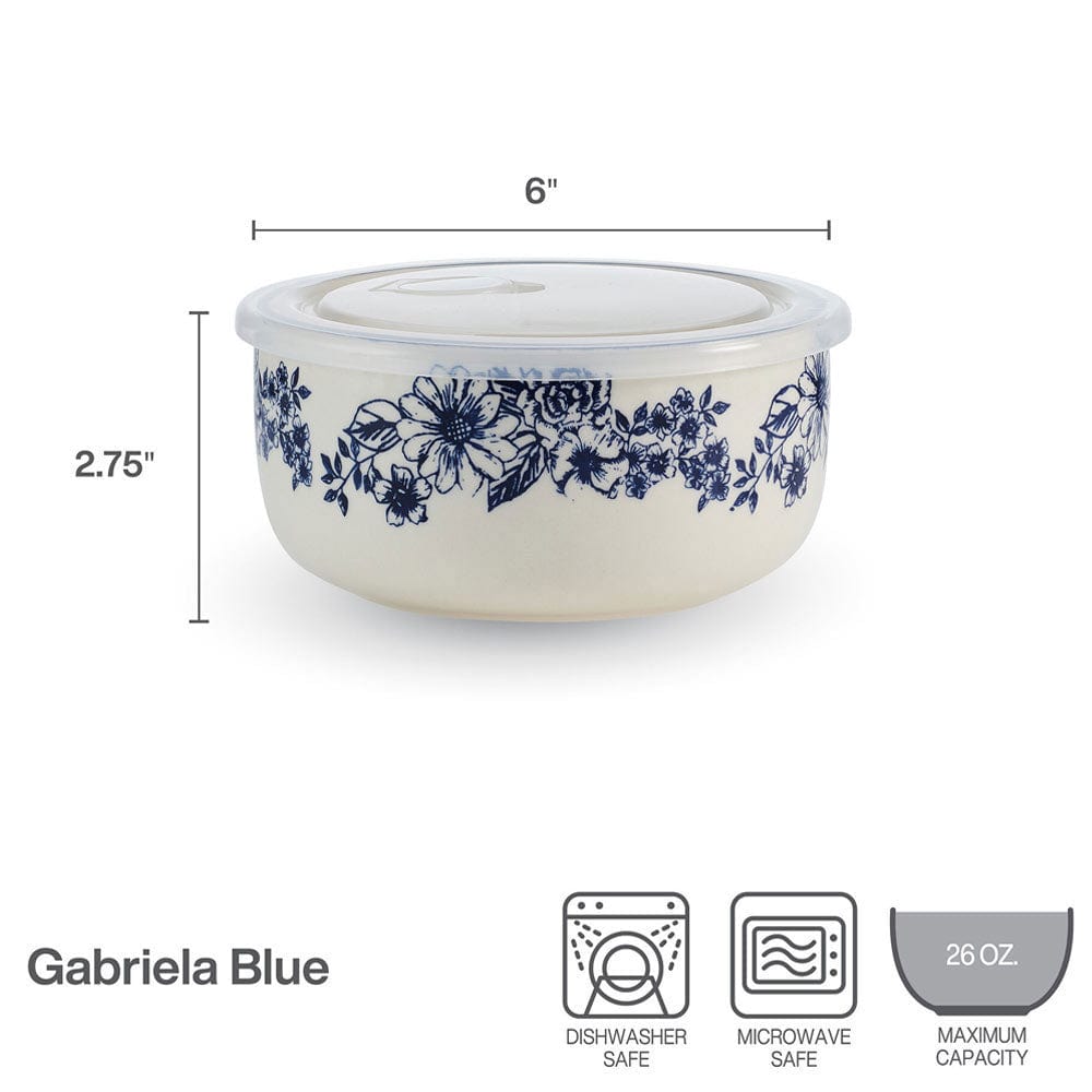 Gabriela Blue Set of 2 Storage Bowls with Lids