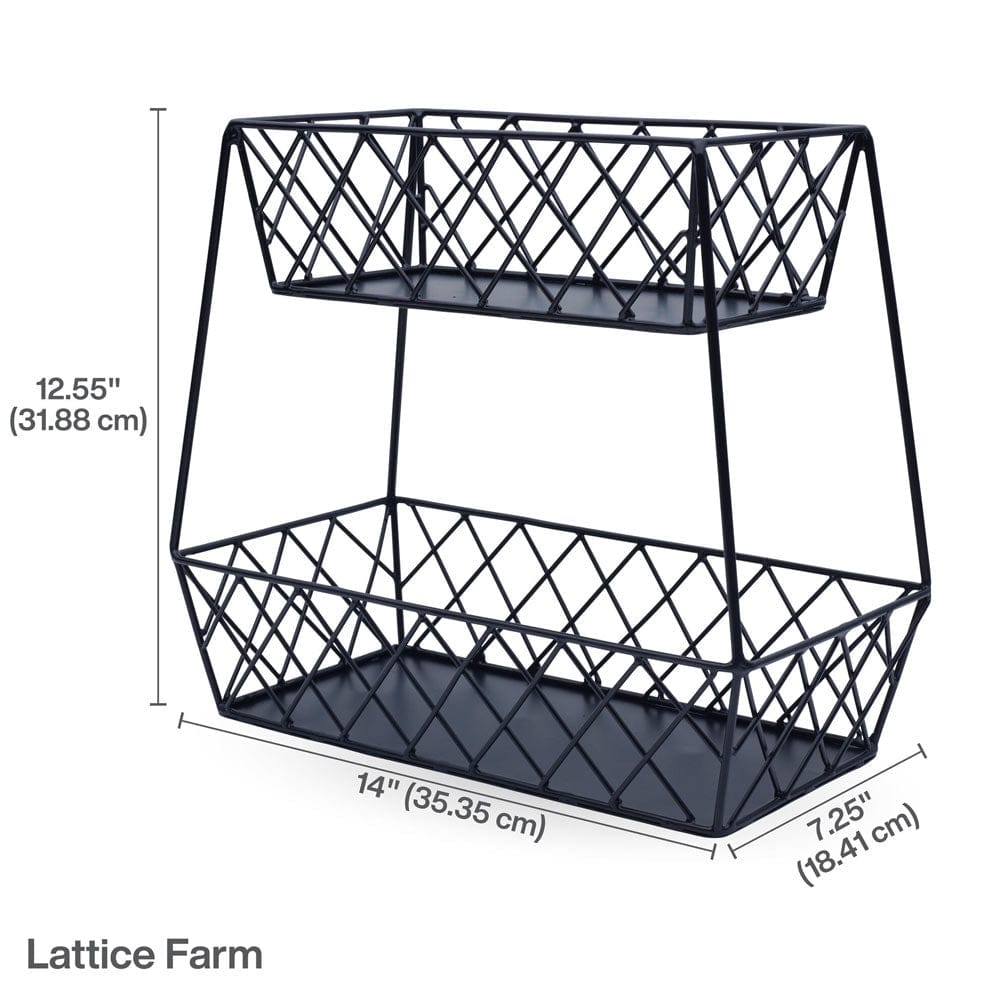 Lattice Farm Flat Back 2 Tier Storage Basket