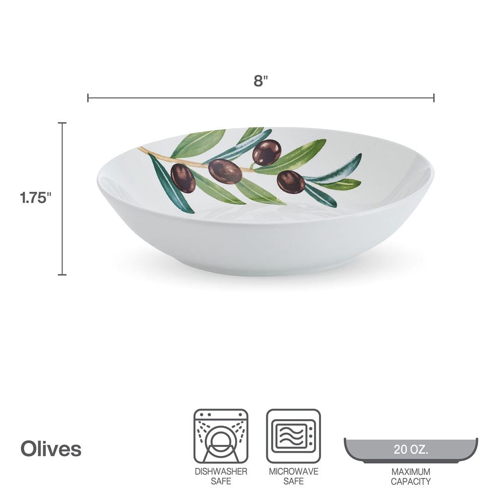 Olives Set of 4 Pasta Bowls