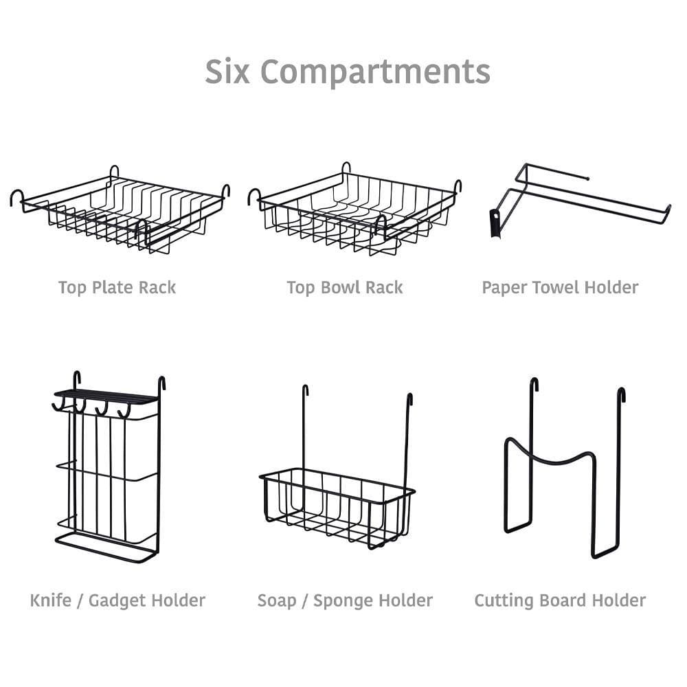 Over the Sink 2 Tier Organizer Dish Drying Rack, 31 Inch