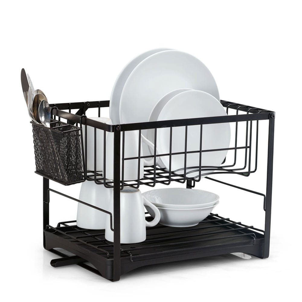 Extra Large 2 Tiers Dish Drying Rack Steel Kitchen Drainer Shelf