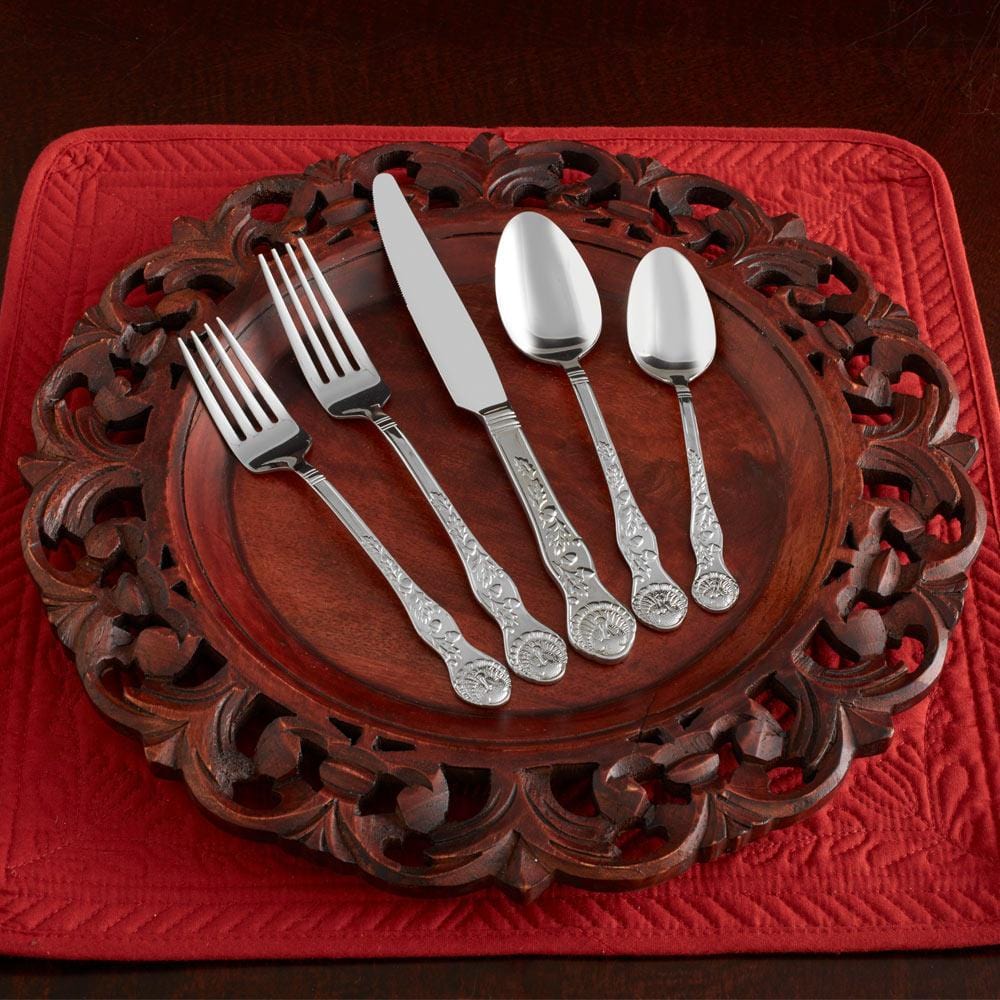 Pfaltzgraff Plymouth Stainless Steel 20 Piece Turkey Flatware Set, Service for 4