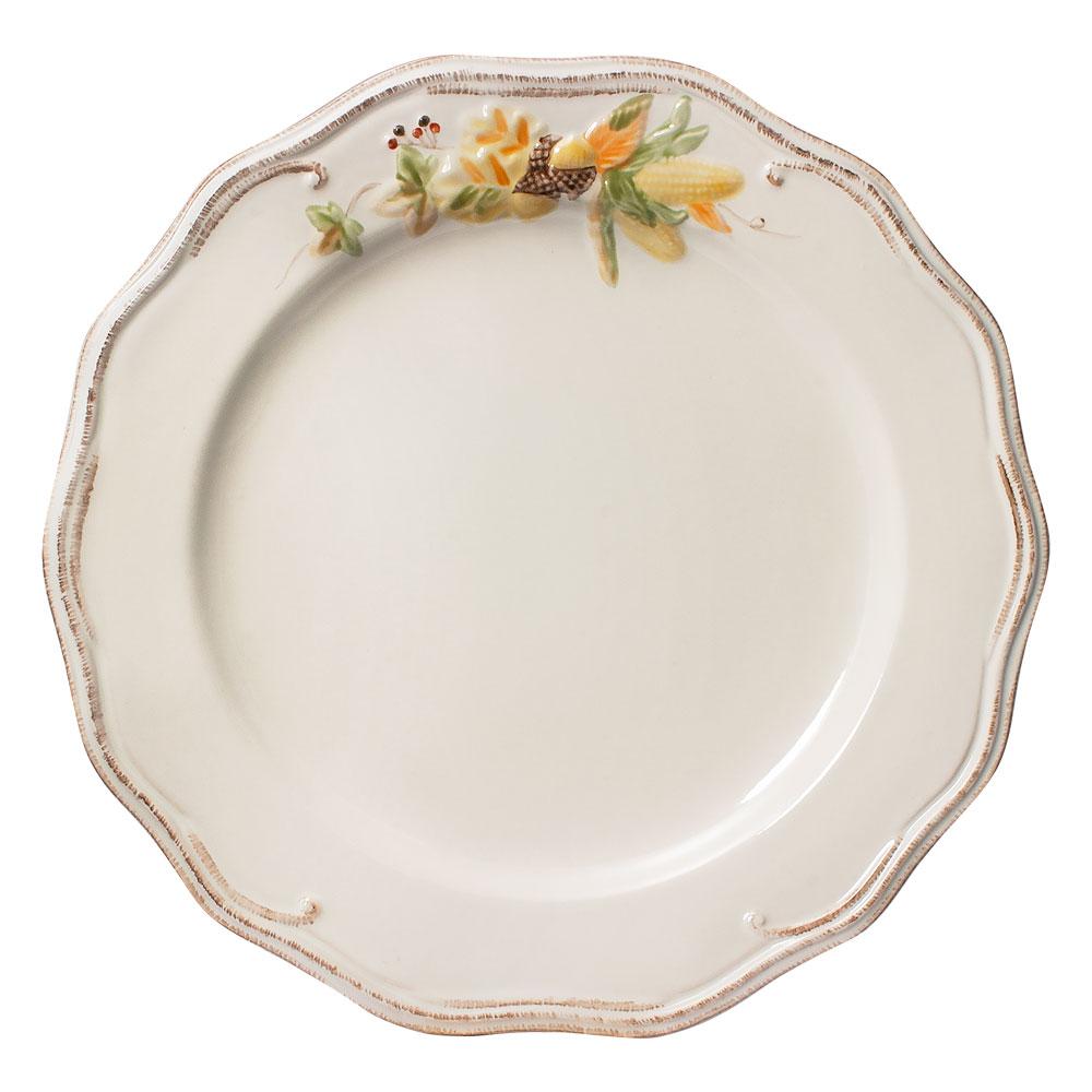 Plymouth dinner plate with scalloped edge and floral border