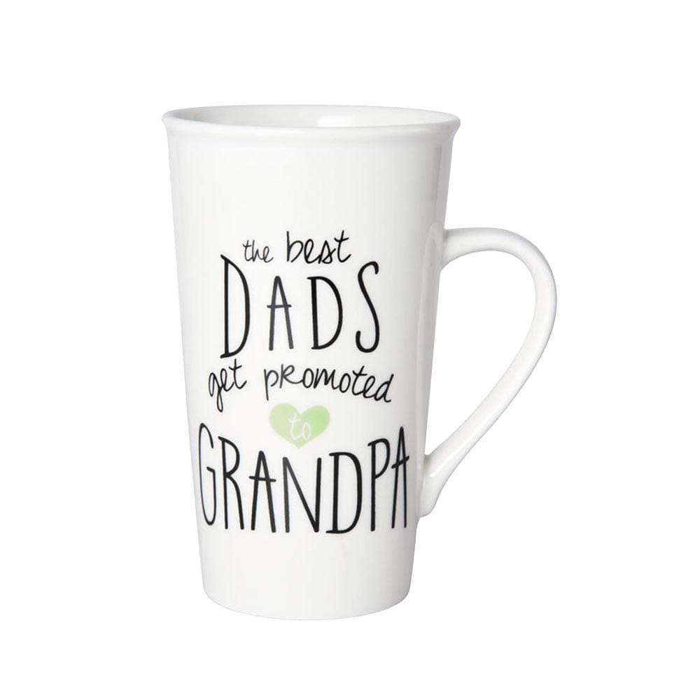 Pfaltzgraff White 18 Ounce Porcelain Latte Mug The Best Dads Get Promoted to Grandpa - Each