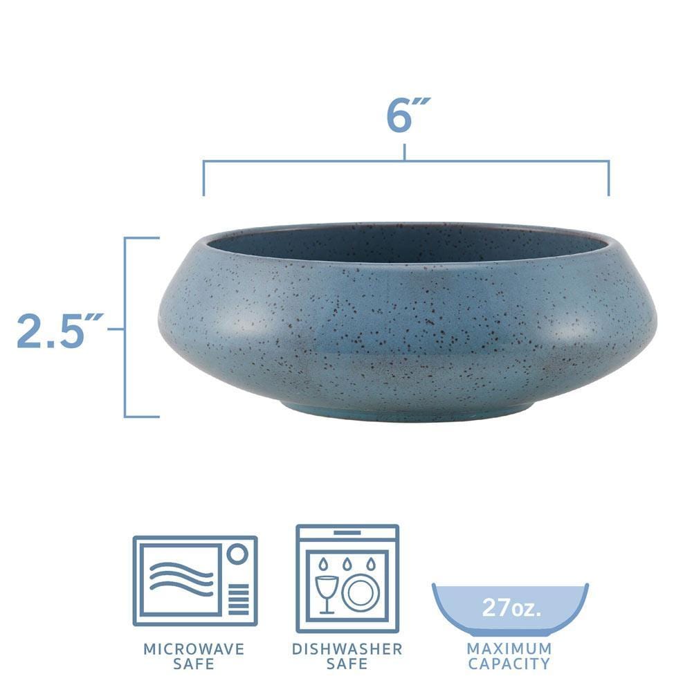 Modern Set of 6 Speckled Bowls, Assorted