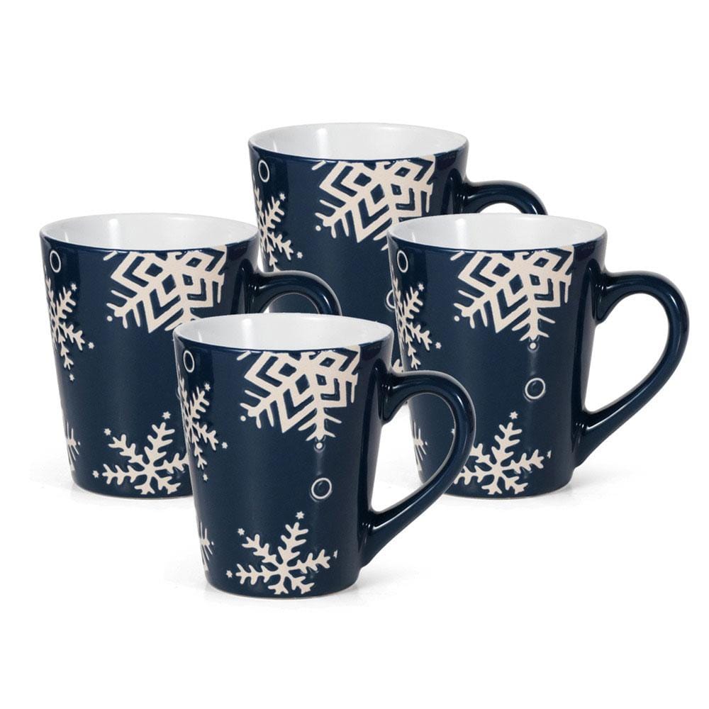 Pfaltzgraff Snow Flurry Set of 4 Mugs - Blue