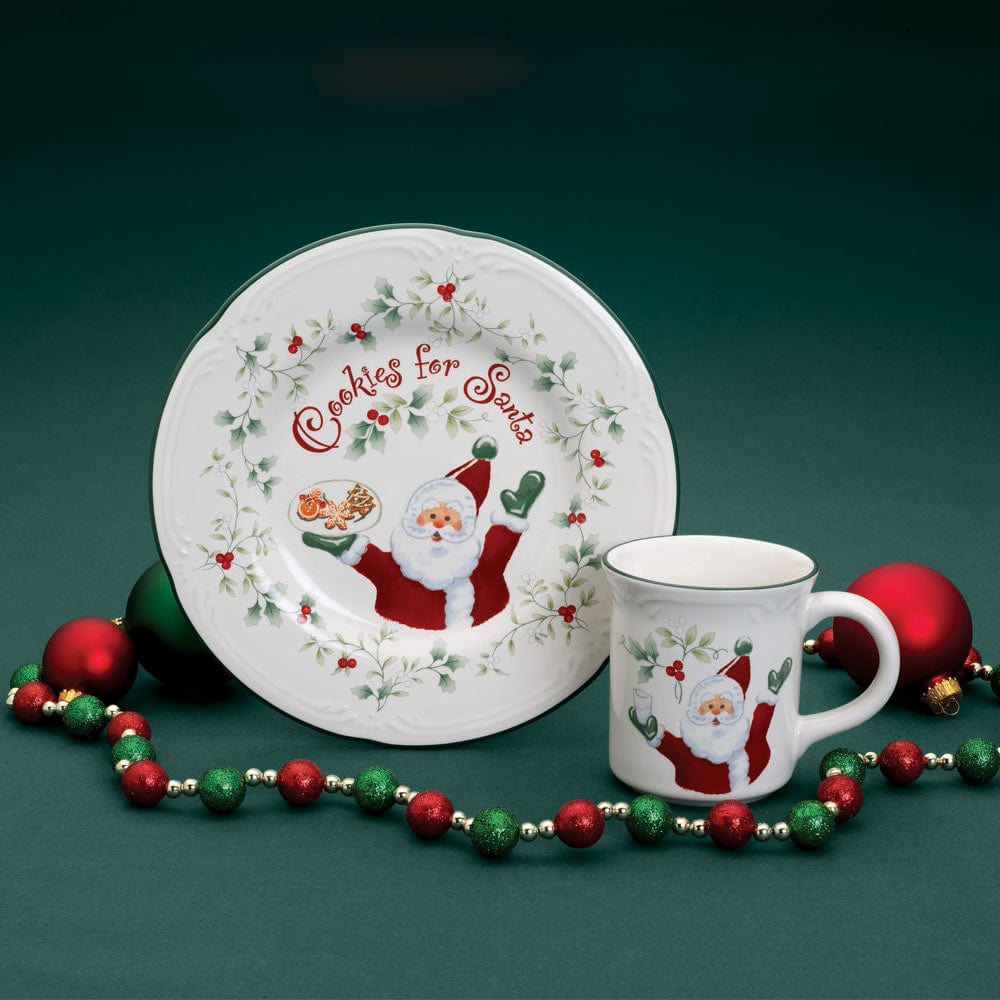 Santa's Cookies Pattern Clear Glass Mug