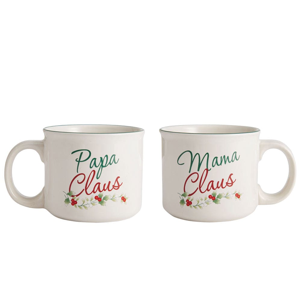 Winterberry® Set of 2 Mama and Papa Claus Mugs