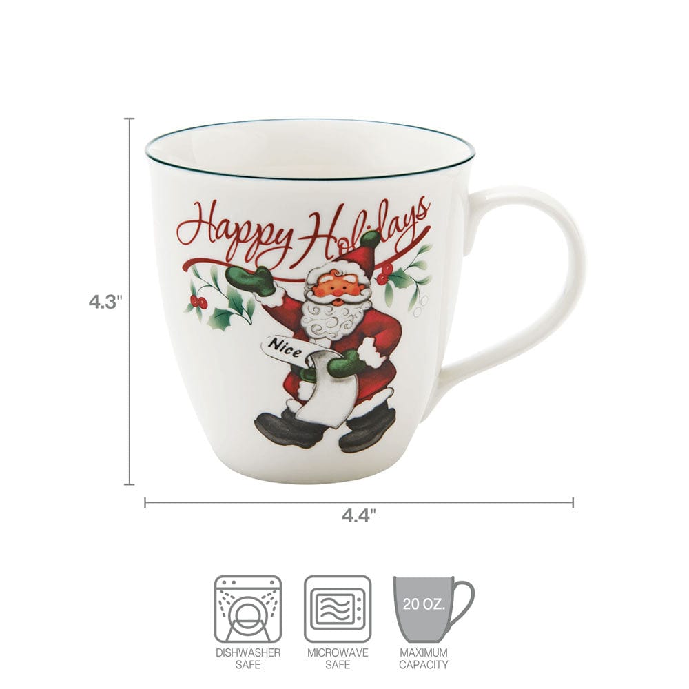 Winterberry® Set of 2 Naughty and Nice Mugs