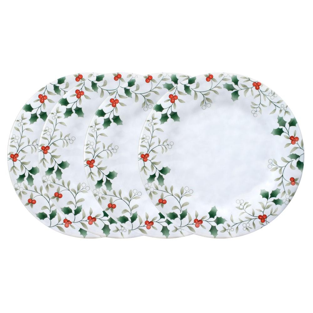 Winterberry® Set of 4 Outdoor Melamine Dinner Plates