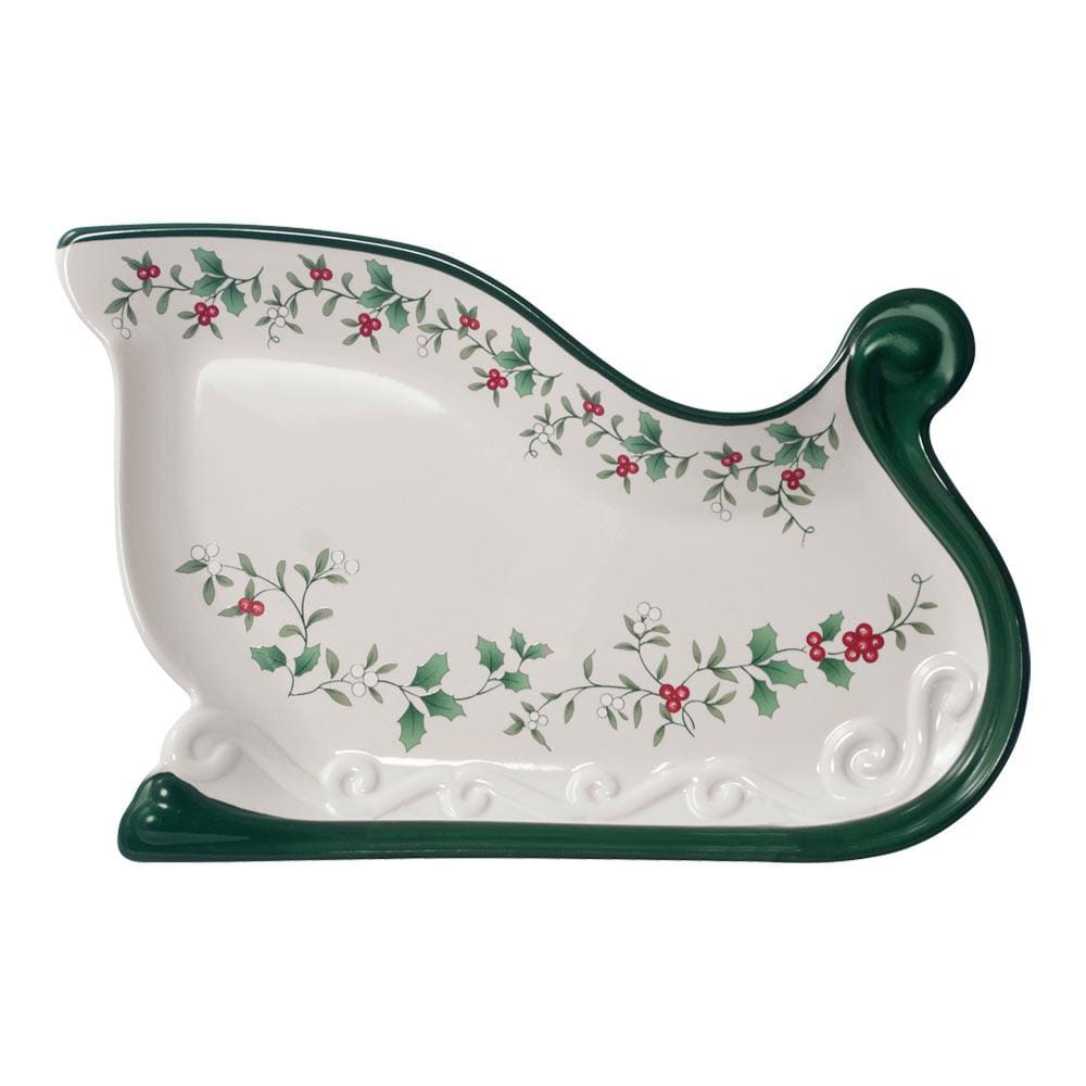 Winterberry Sleigh Serve Dish Pfaltzgraff