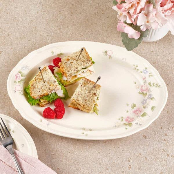 オーブンPfaltzgraff Tea Roseキャセロール24cm＆クリーマー 2501690_LS1_tea_rose_oval_plat