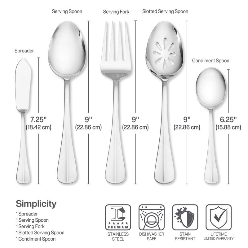Simplicity 53 Piece Flatware Set, Service for 8