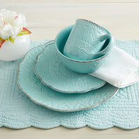 Remembrance Teal Dinnerware Set