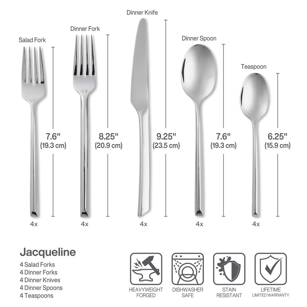 Jacqueline Forged 20 Piece Flatware Set, Service for 4