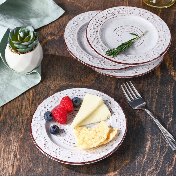 Trellis White Set of Appetizer Plates