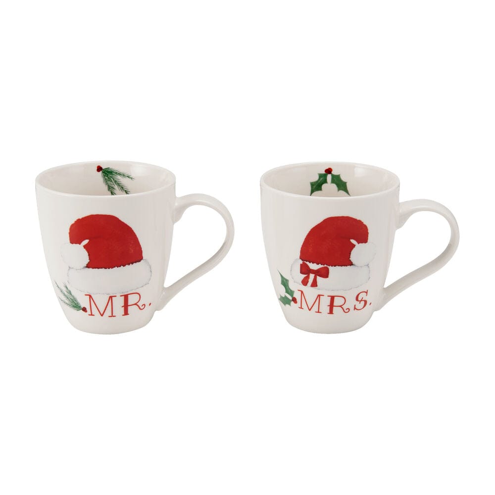 Mr. & Mrs. Santa Hat Set of 2 Mugs