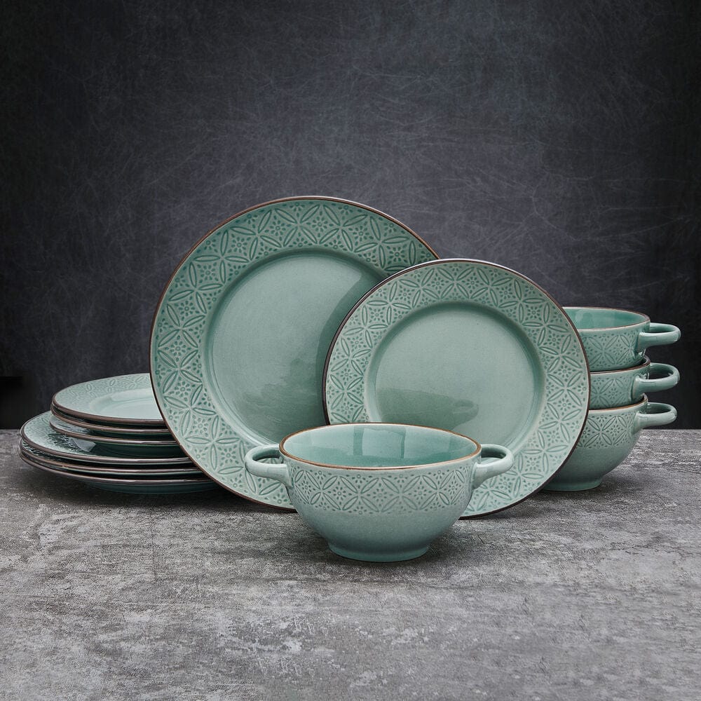 Kori Sage 12 Piece Dinnerware Set, Service for 4