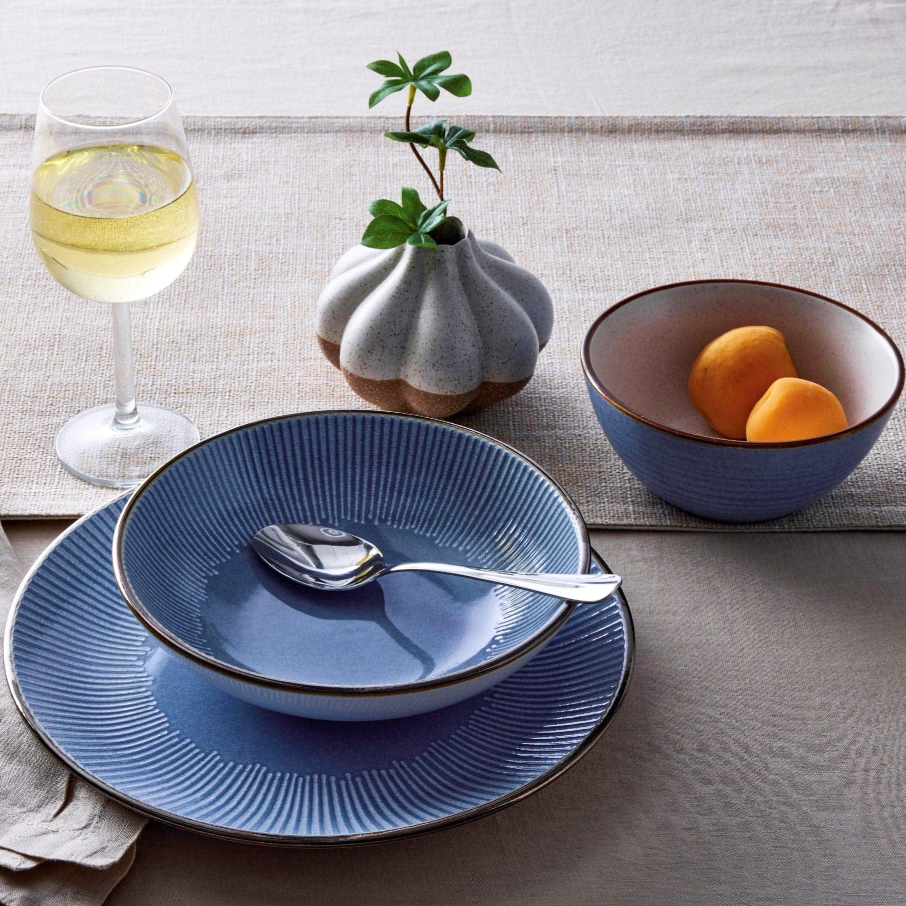 Arlie Blue 12 Piece Pasta Dinnerware Set, Service for 4