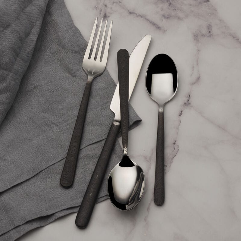 Calyx Black Forged  20 Piece Flatware Set, Service for 4