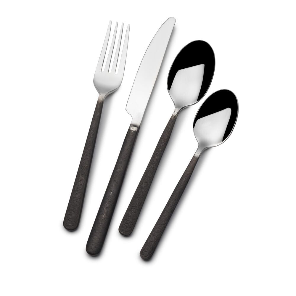 Calyx Black Forged  20 Piece Flatware Set, Service for 4