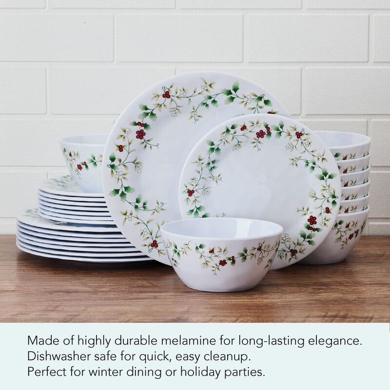 Winterberry® Melamine 24 Piece Dinnerware Set, Service for 8