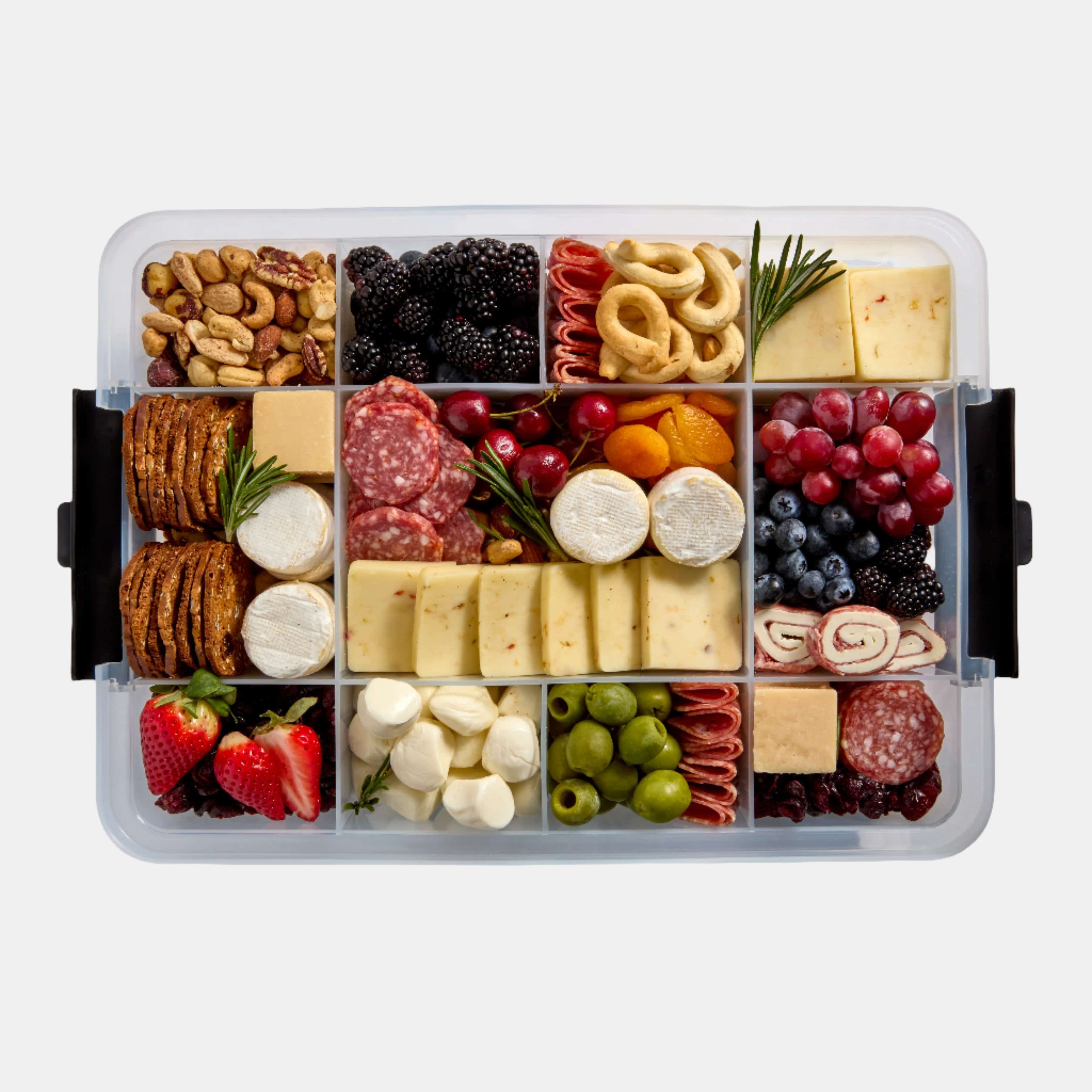 style::White Plastic Cutting Board & Lid w/ 11 Compartments