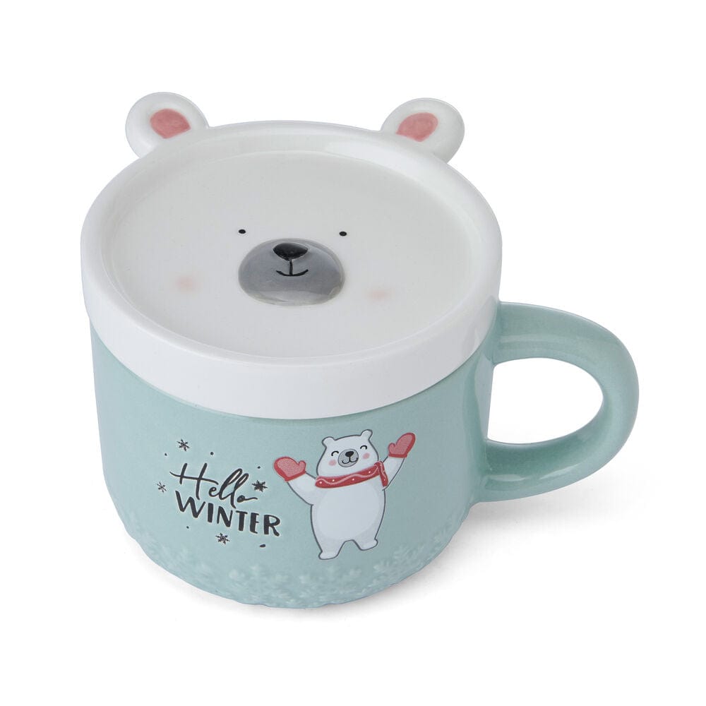 Holiday Polar Bear Mug with Lid