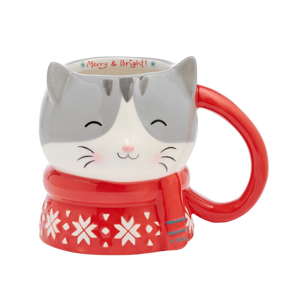Holiday Cat Figural Mug