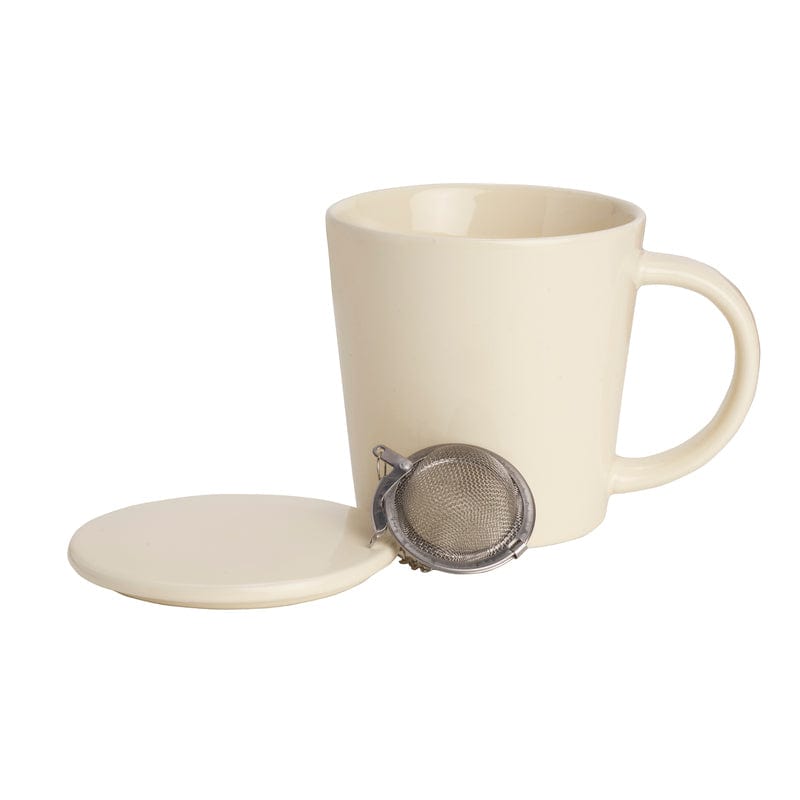 Cream Tea Mug with Infuser and Lid