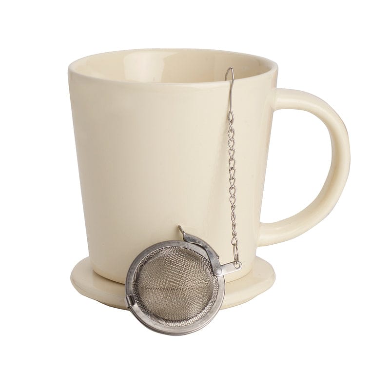 Cream Tea Mug with Infuser and Lid
