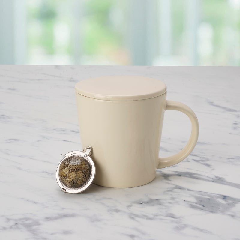 Cream Tea Mug with Infuser and Lid