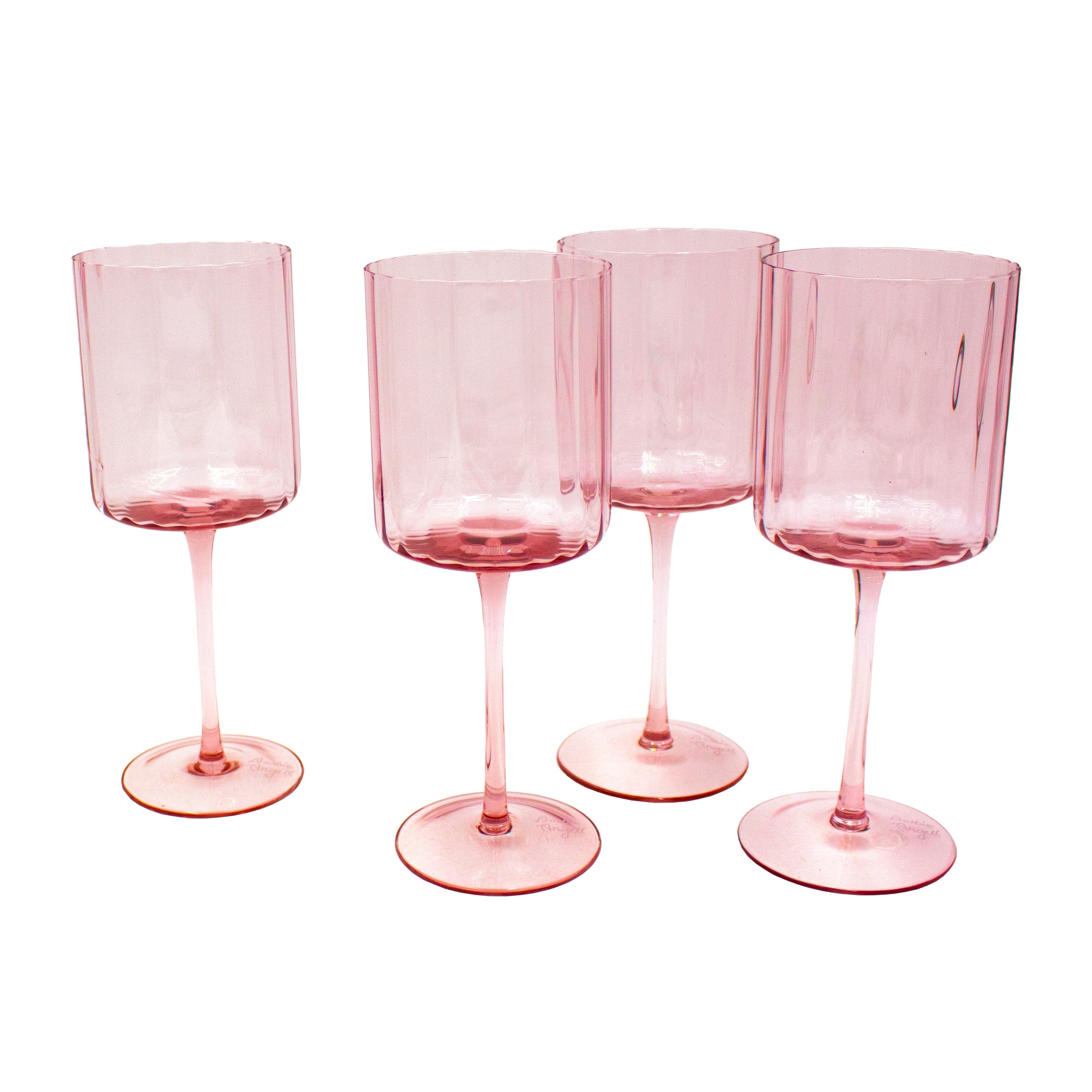 Darbie Angell Set of 4 Prismatic Blush Wine Glasses