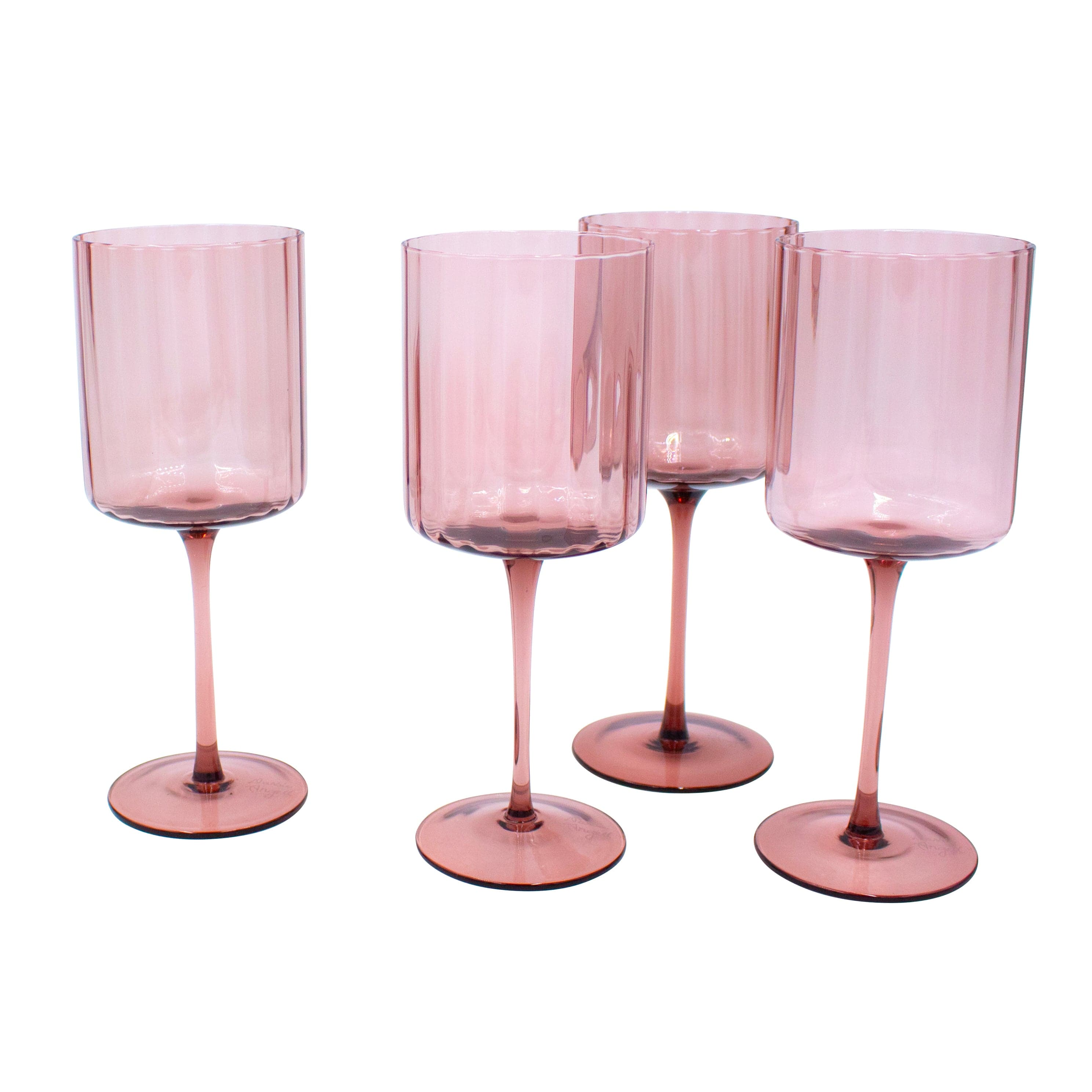 Darbie Angell Set of 4 Prismatic Lilac Wine Glasses