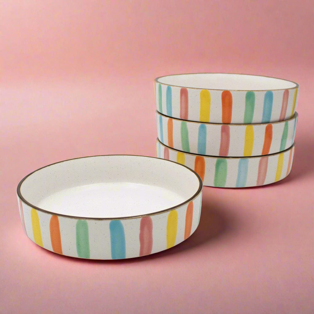 Darbie Angell Happy Spring Summer Set of 4 Pasta Bowls