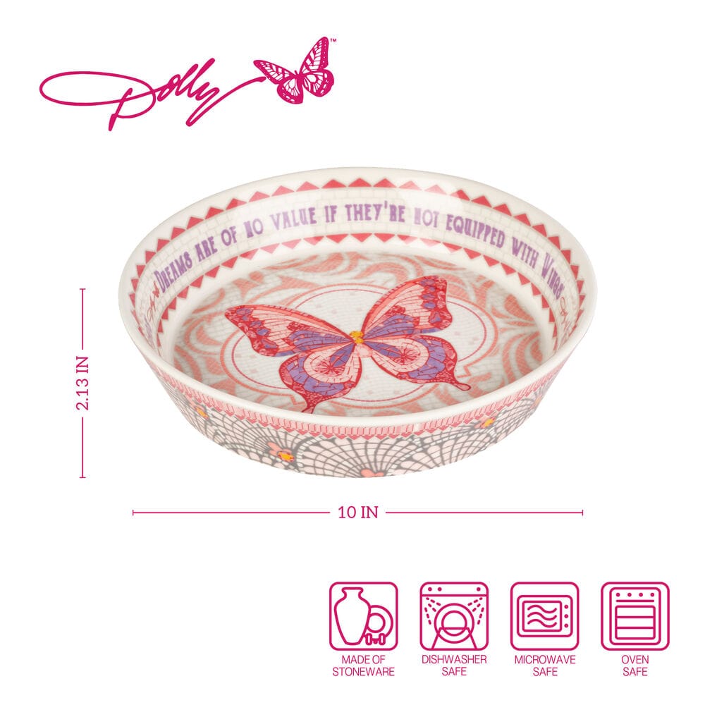 Dolly Parton Mosaic Butterfly Pie Plate