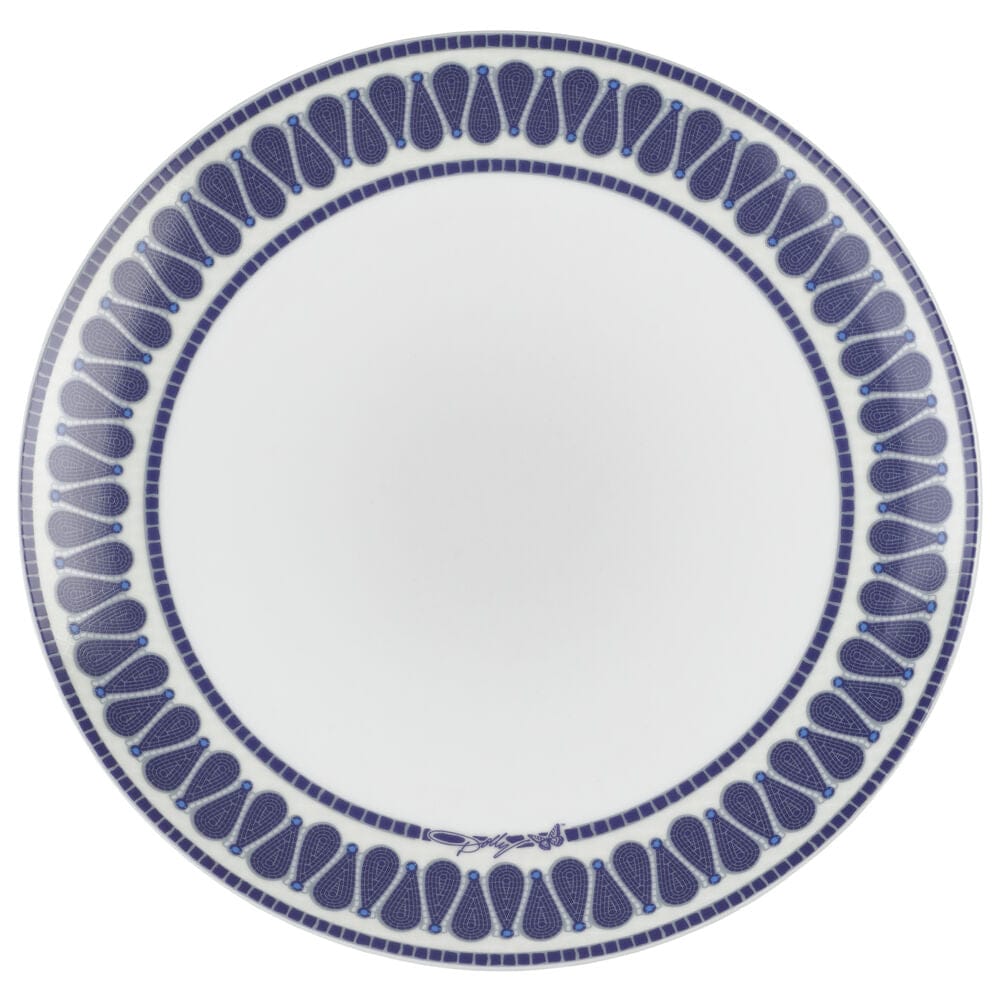 Dolly Parton Mosaic Blue Butterfly 12 Piece Dinnerware Set Service for 4