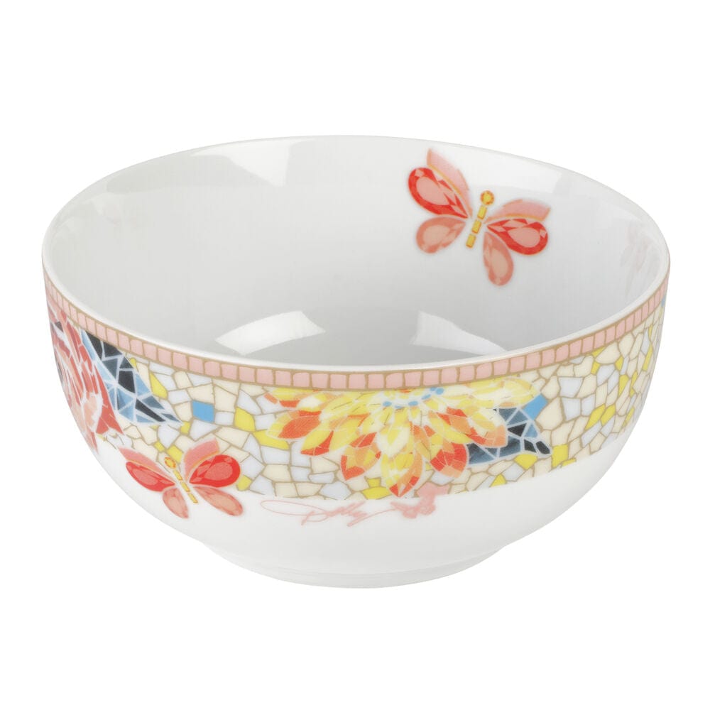 Dolly Parton Mosaic Peach Butterfly 12 Piece Dinnerware Set Service for 4