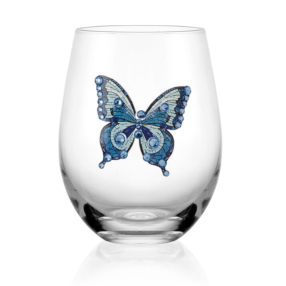 Dolly Parton Jeweled Mosaic Set of 2 Stemless Wine Glasses