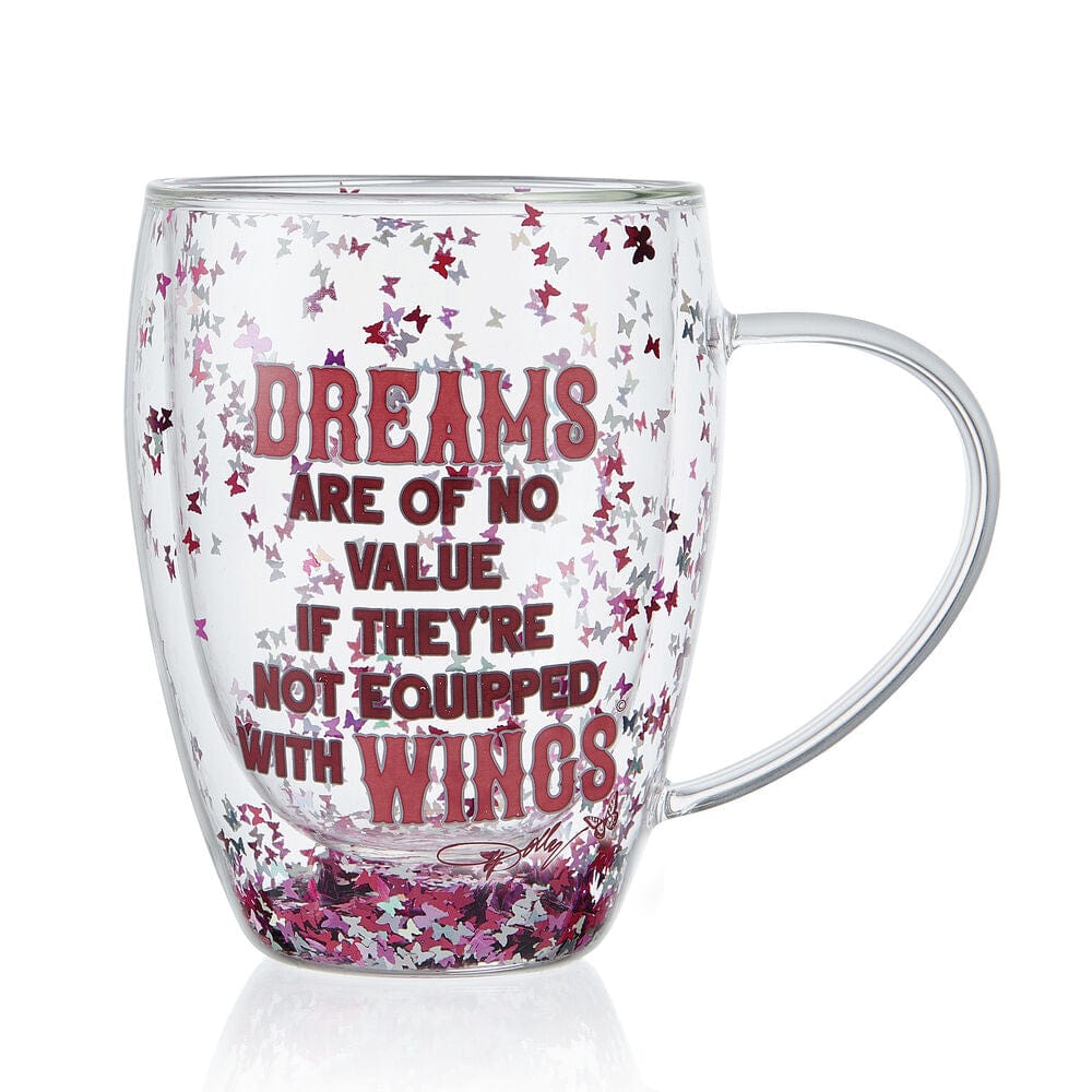 Dolly Parton Confetti Set of 2 Double Wall Glass Mugs