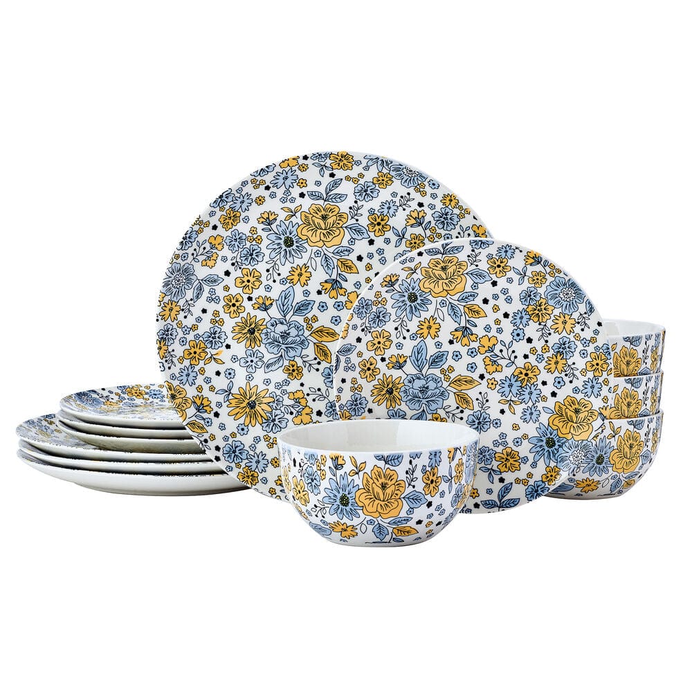 Vibrant Garden 12-Piece Dinnerware Set, Service for 4