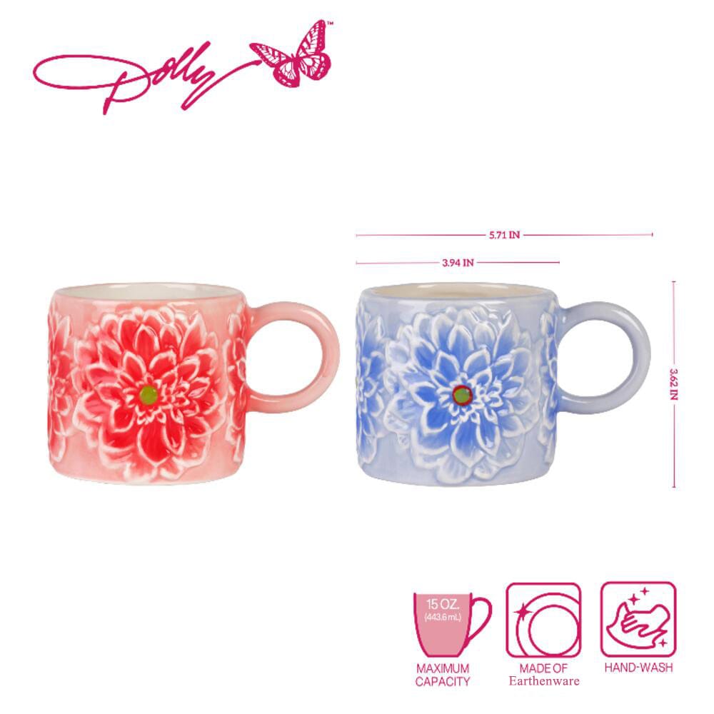 Dolly Parton Mosaic Set of 2 Figural Mugs