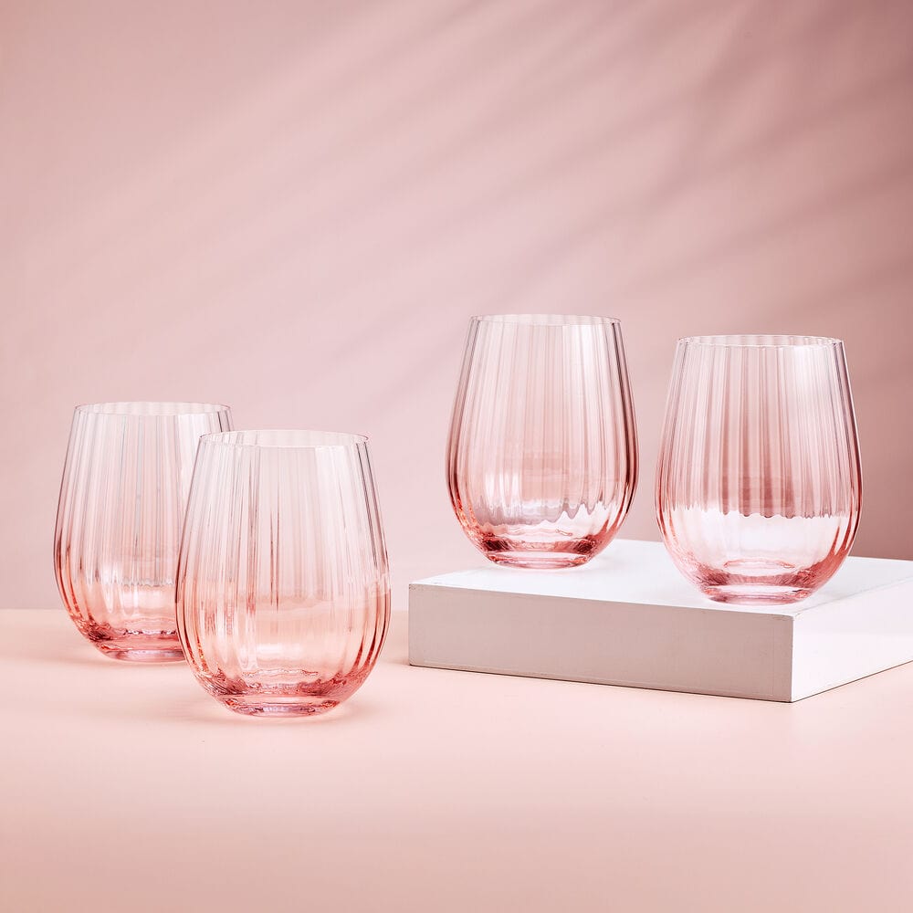 Darbie Angell Good Day Blush Set of 4 Stemless Wine