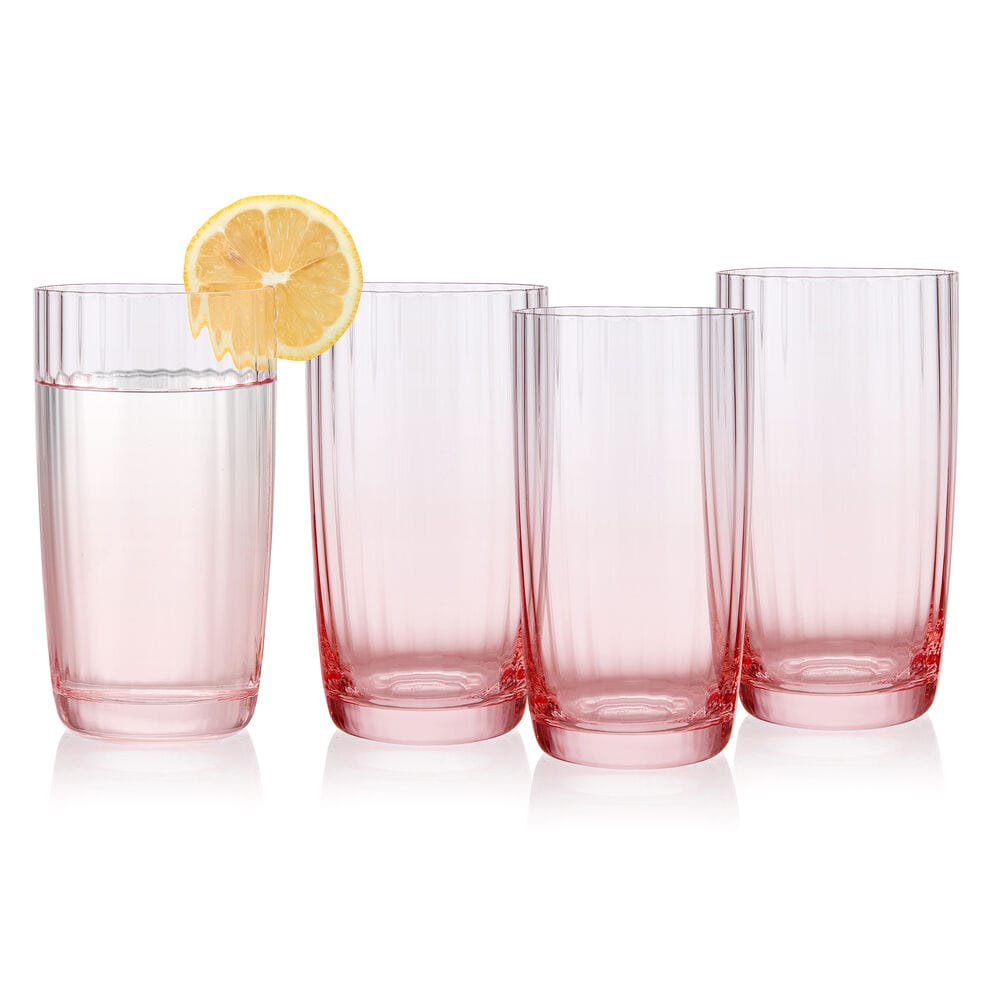 Darbie Angell Good Day Blush Set of 4 Highball Glasses