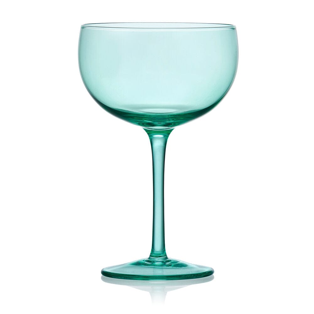Darbie Angell Vibrance Teal Set of 4 Coupe Cocktail Glasses