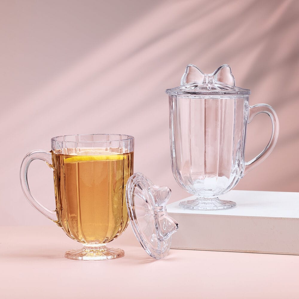Darbie Angell Bliss Set of 2 Footed Drinking Glasses with Lids