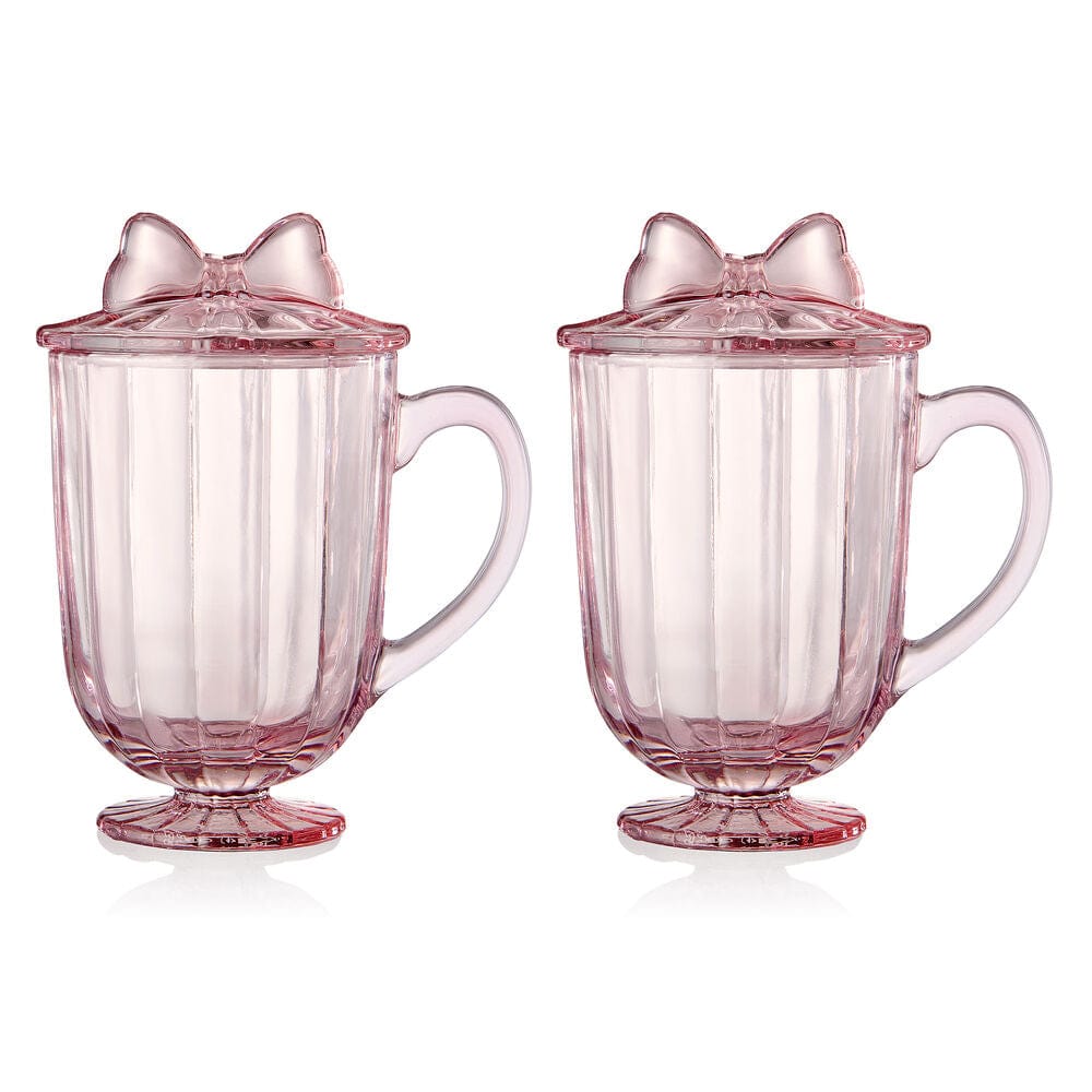 Darbie Angell Bliss Blush Set of 2 Footed Drinking Glasses with Lid