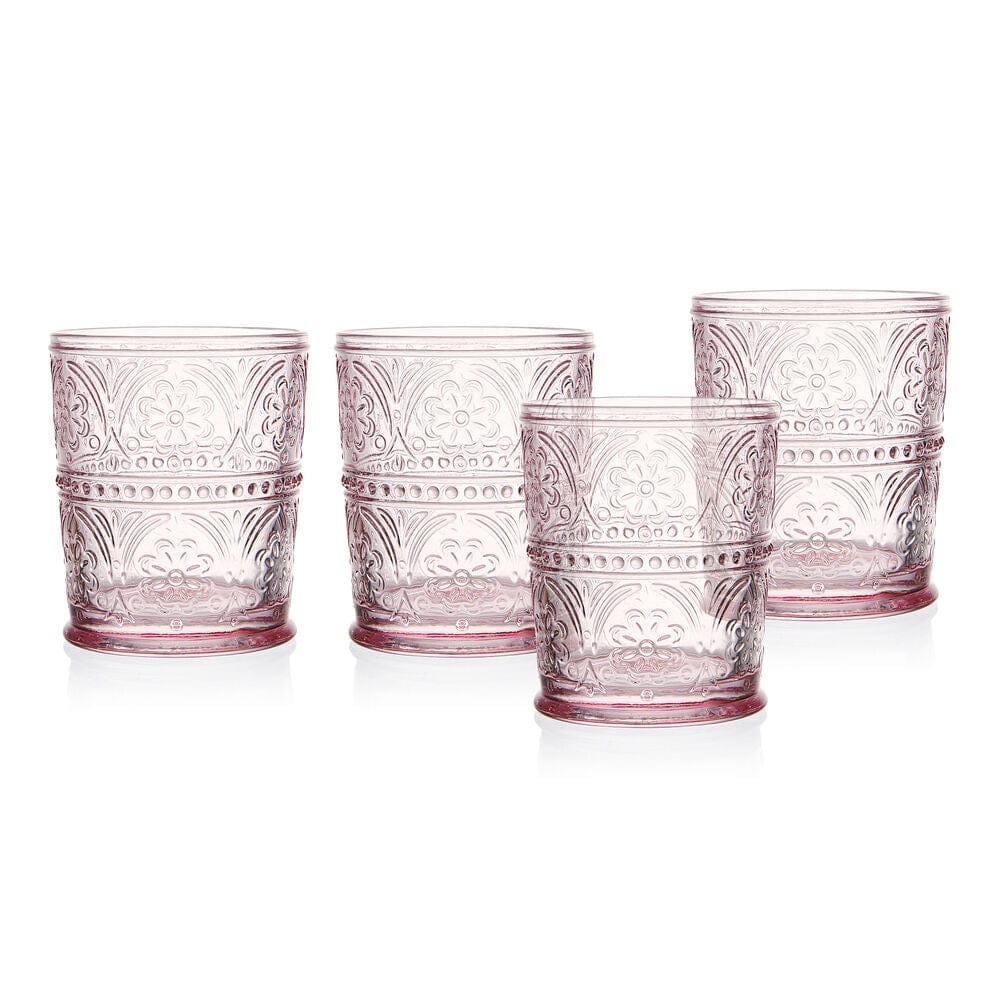 Darbie Angell Wanderlust Blush Set of 4 Double Old Fashioned Glasses