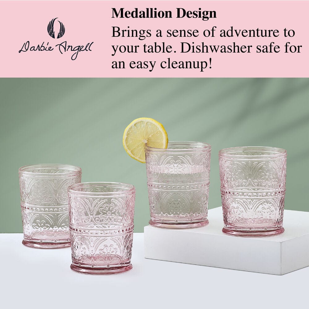 Darbie Angell Wanderlust Blush Set of 4 Double Old Fashioned Glasses