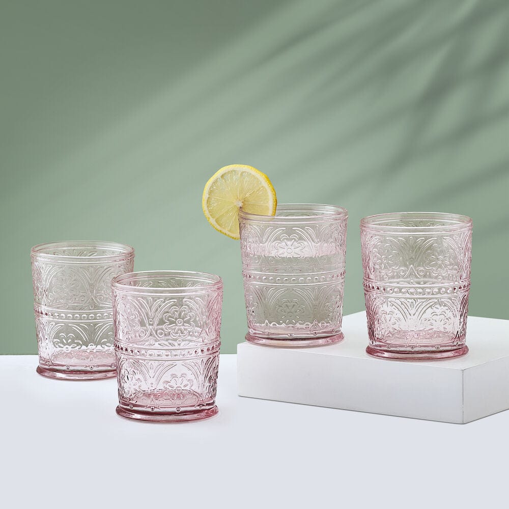 Darbie Angell Wanderlust Blush Set of 4 Double Old Fashioned Glasses